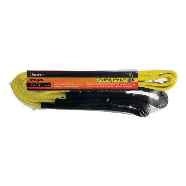 Keeper Keeper 2 in. W X 6 ft. L Black/Yellow Lifting Sling 6200 lb 1 pk 02612 - main